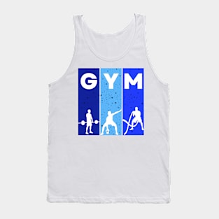 Blue GYM Typography Tank Top